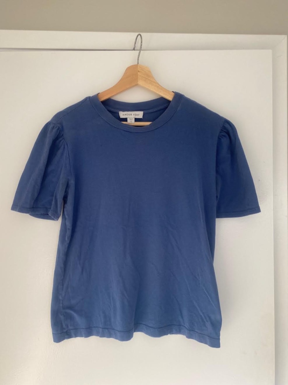 Amour Vert Puff Sleeve Tee - Size Small - Blue
